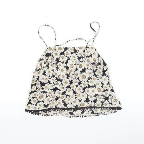 ASOS Women’s Black Floral Camisole Tank Top Size 6 Spaghetti Strap Summer