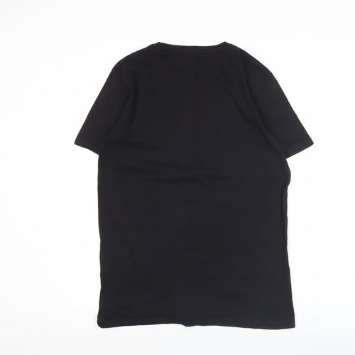 Jack & Jones Men's Black L Graphic Logo Crew Neck Cotton T-Shirt