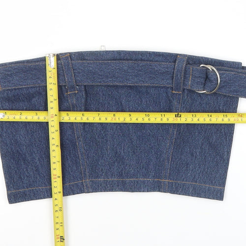 Beyond Retro Women’s Blue Denim Strapless Cropped Top S