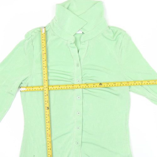 Daisy Street Womens Green Size 14 Collared Button-Up Top