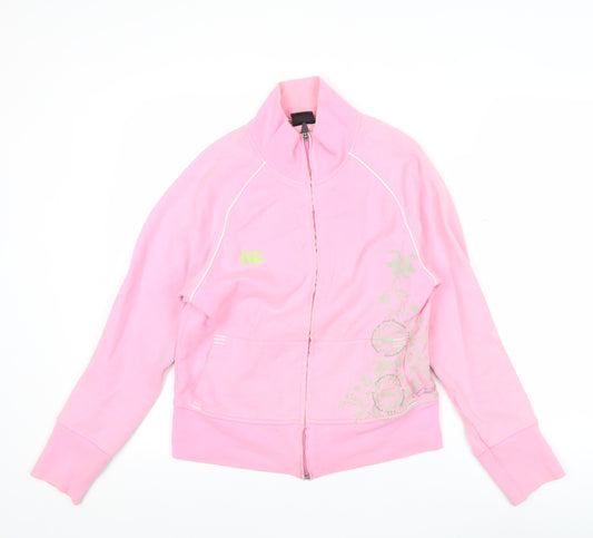Canterbury Women’s Pink Cotton Track Jacket Size 10 Full Zip