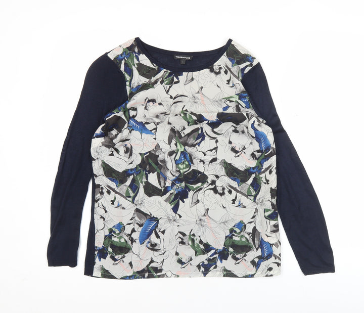 Warehouse Womens Multicoloured Floral Long Sleeve Top Size S