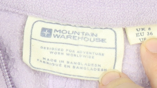 Mountain Warehouse Women Purple Fleece Jacket Size 8 Full Zip