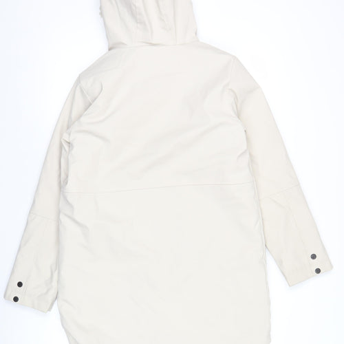George Girls Ivory Hooded Parka Coat 13-14 Years Long Sleeve Lined