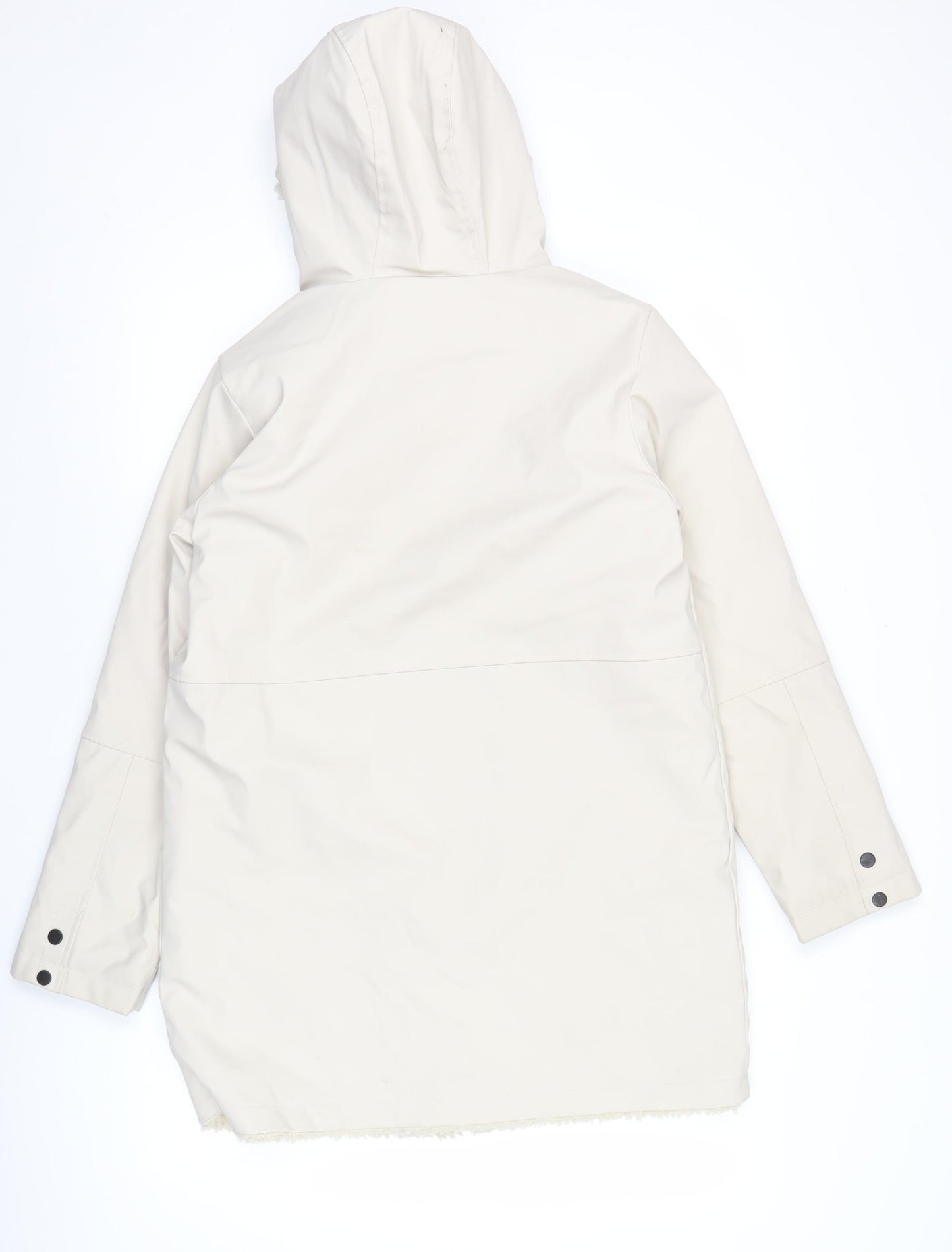 George Girls Ivory Hooded Parka Coat 13-14 Years Long Sleeve Lined