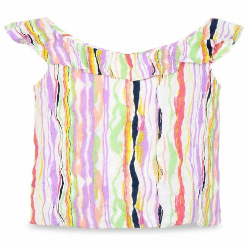 Cerulean Women’s Multicoloured Striped Ruffle Tank Top Size S Viscose