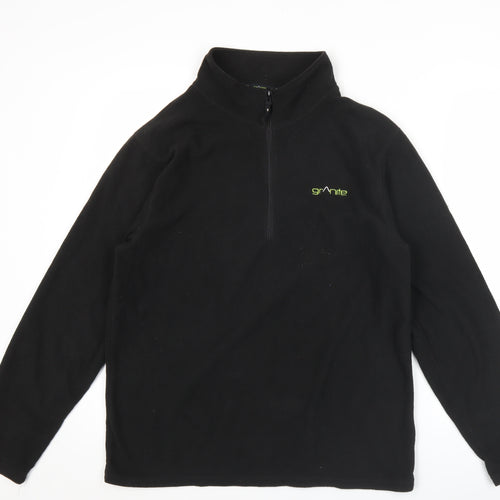 Granite Outdoors Men’s Black Fleece Pullover Sweatshirt M 1/4 Zip