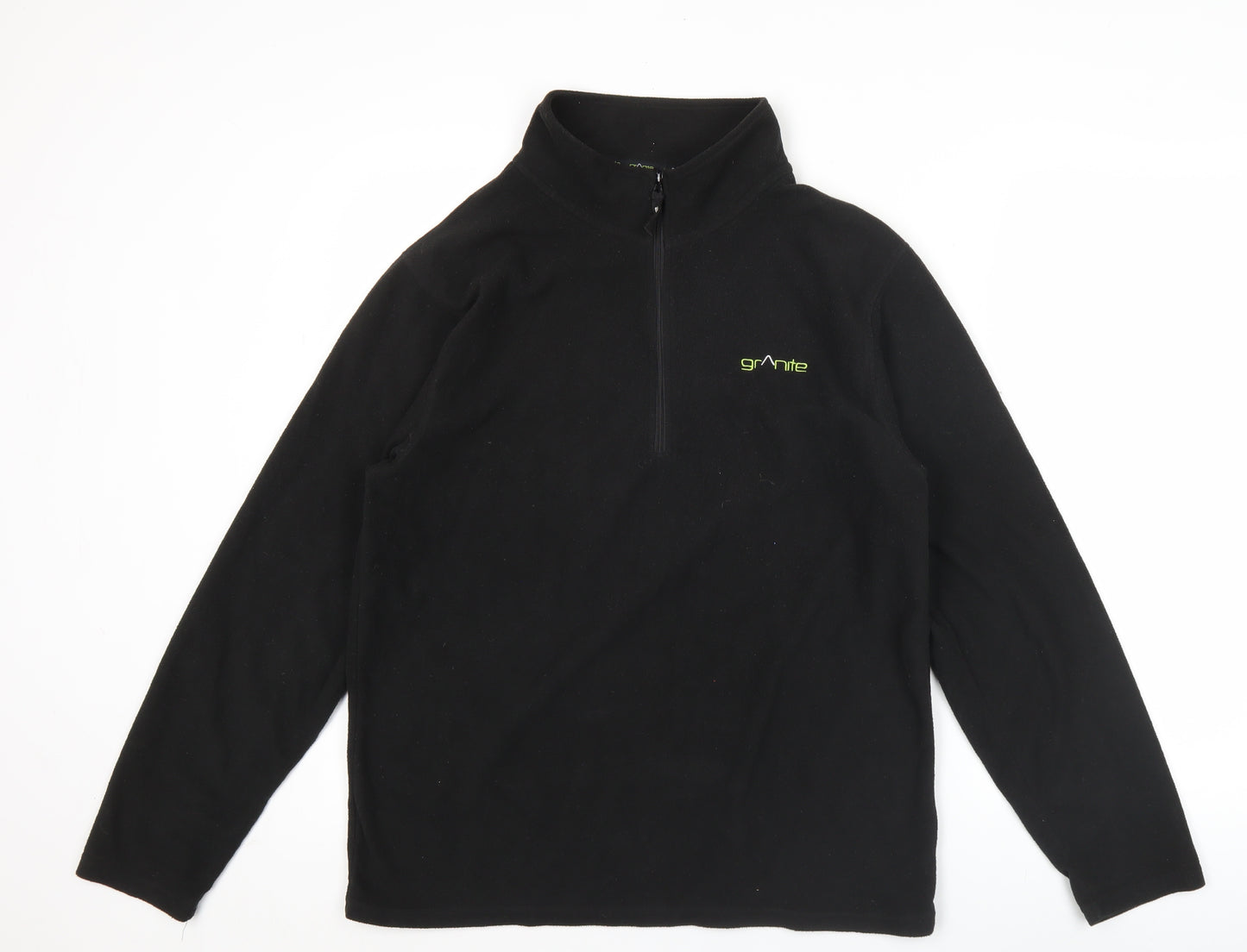 Granite Outdoors Men’s Black Fleece Pullover Sweatshirt M 1/4 Zip
