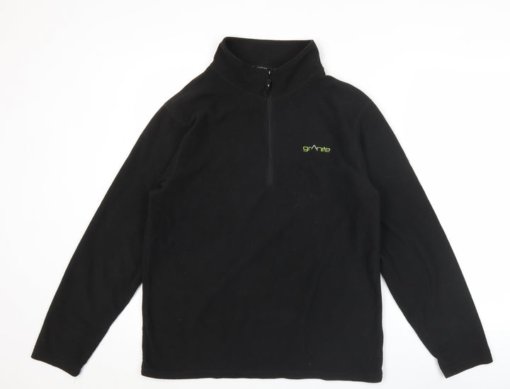 Granite Outdoors Men’s Black Fleece Pullover Sweatshirt M 1/4 Zip