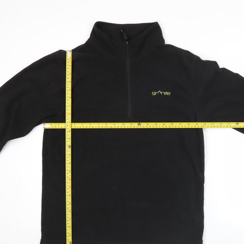 Granite Outdoors Men’s Black Fleece Pullover Sweatshirt M 1/4 Zip