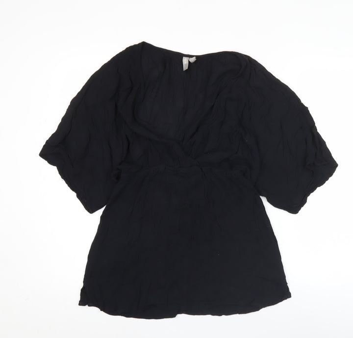 ASOS Women’s Black Wrap Kimono Sleeve Blouse Size 10