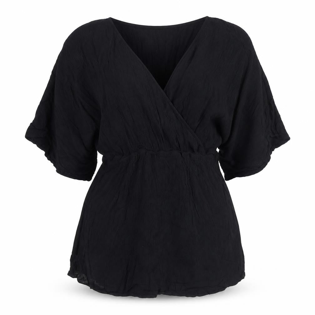 ASOS Women’s Black Wrap Kimono Sleeve Blouse Size 10