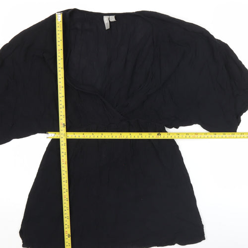 ASOS Women’s Black Wrap Kimono Sleeve Blouse Size 10