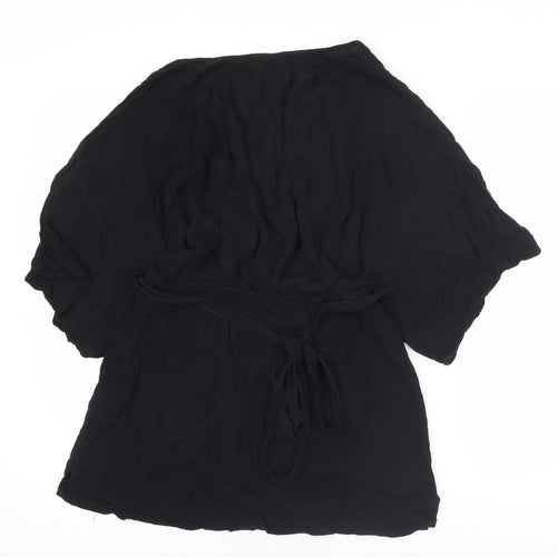 ASOS Women’s Black Wrap Kimono Sleeve Blouse Size 10