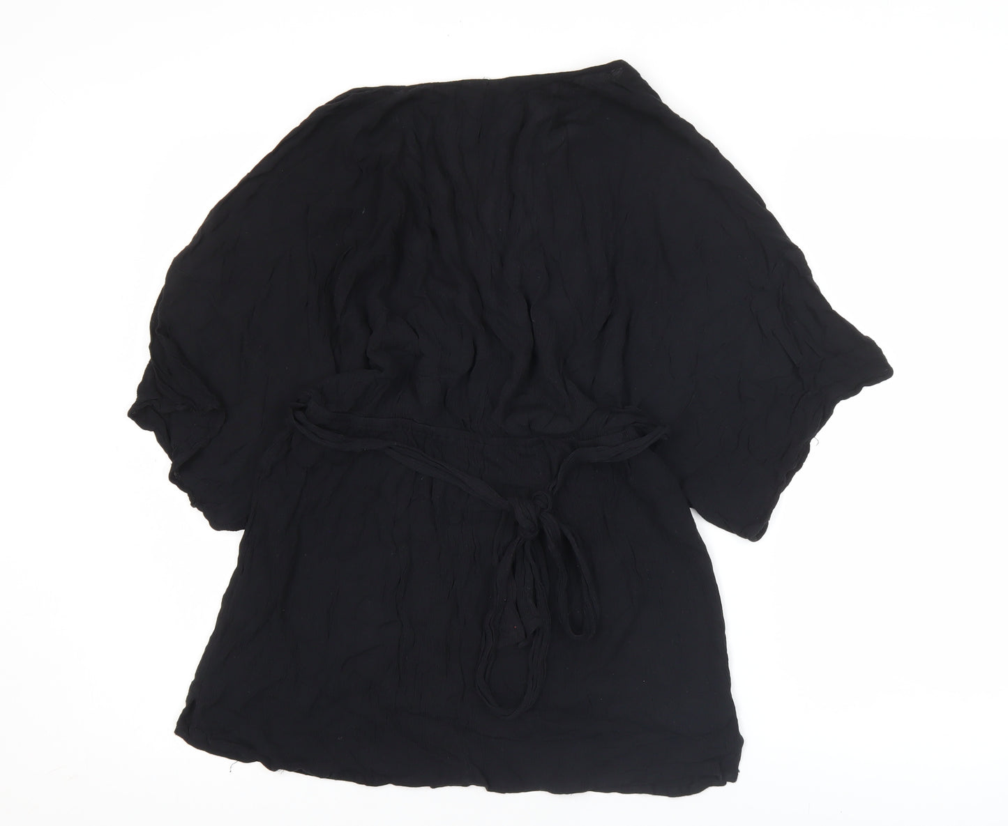 ASOS Women’s Black Wrap Kimono Sleeve Blouse Size 10