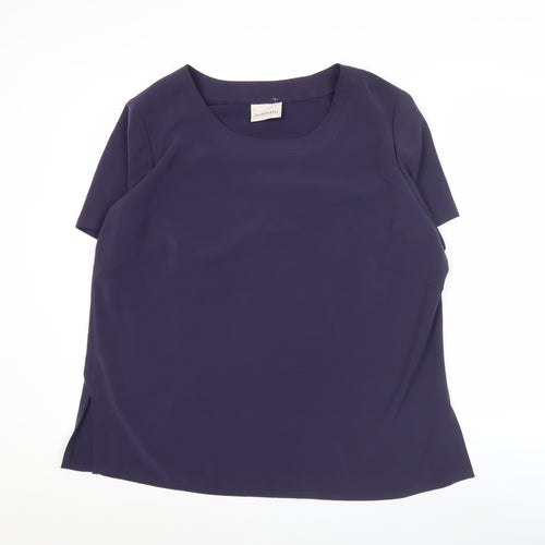 Jacques Vert Women’s Purple Blouse Size 20 Short Sleeve Polyester