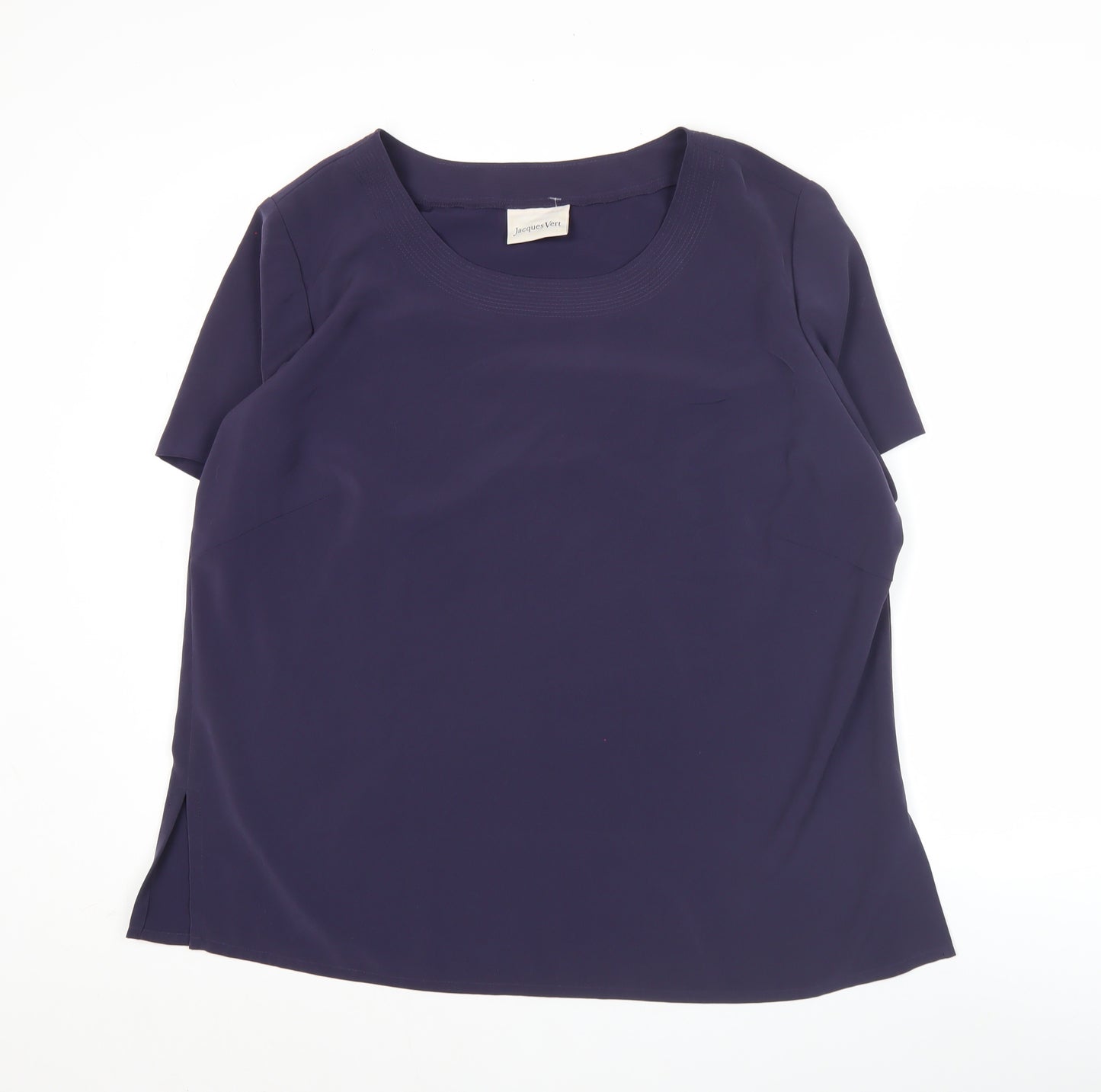 Jacques Vert Women’s Purple Blouse Size 20 Short Sleeve Polyester