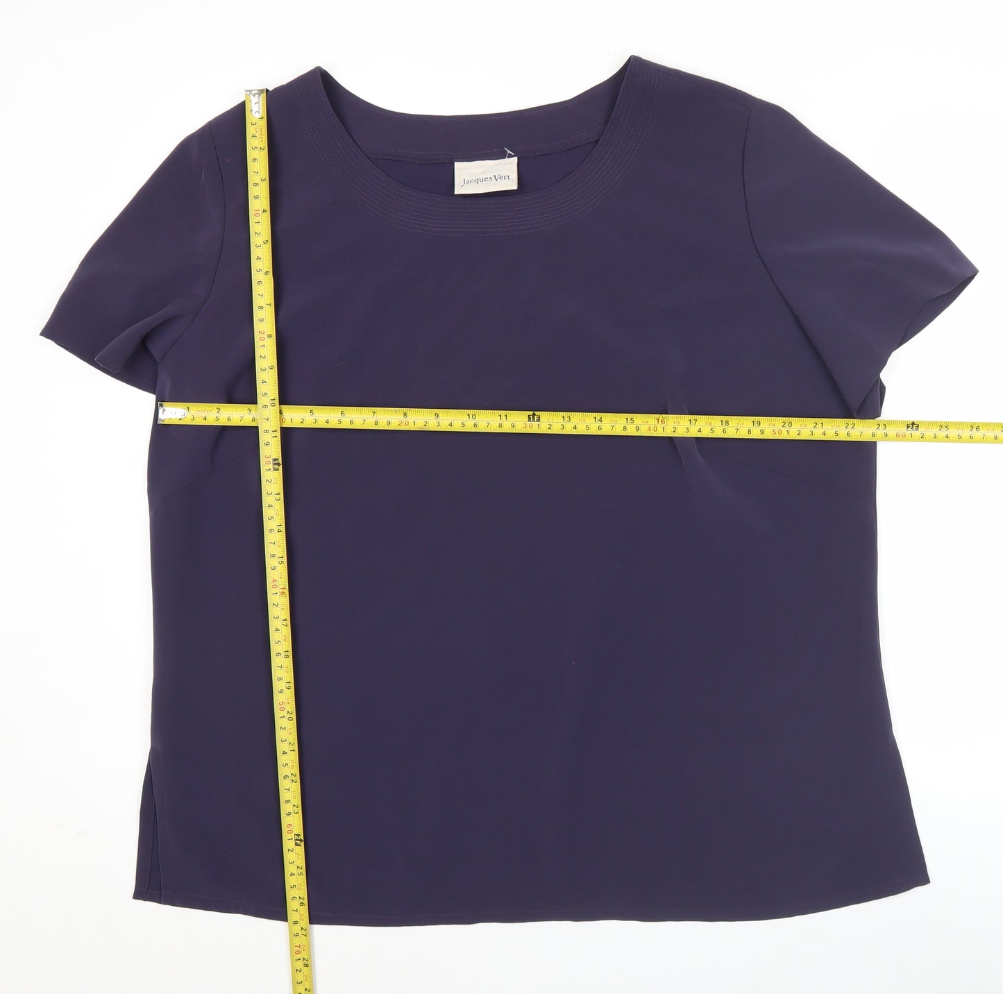 Jacques Vert Women’s Purple Blouse Size 20 Short Sleeve Polyester