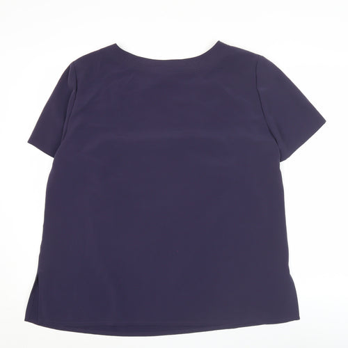 Jacques Vert Women’s Purple Blouse Size 20 Short Sleeve Polyester