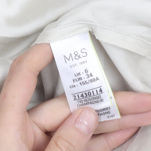Marks and Spencer Womens Ivory Blouse Size 6 Halter Tunic Style