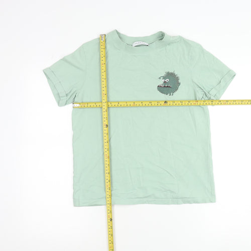 V Grass Studio Boys Green Minions Embroidered Cotton T-Shirt Size 12