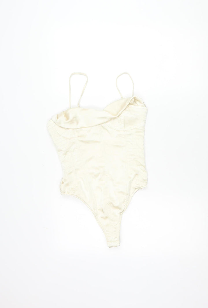 Zara Women’s Ivory Viscose Camisole Tank Top Size S Summer Spaghetti Strap