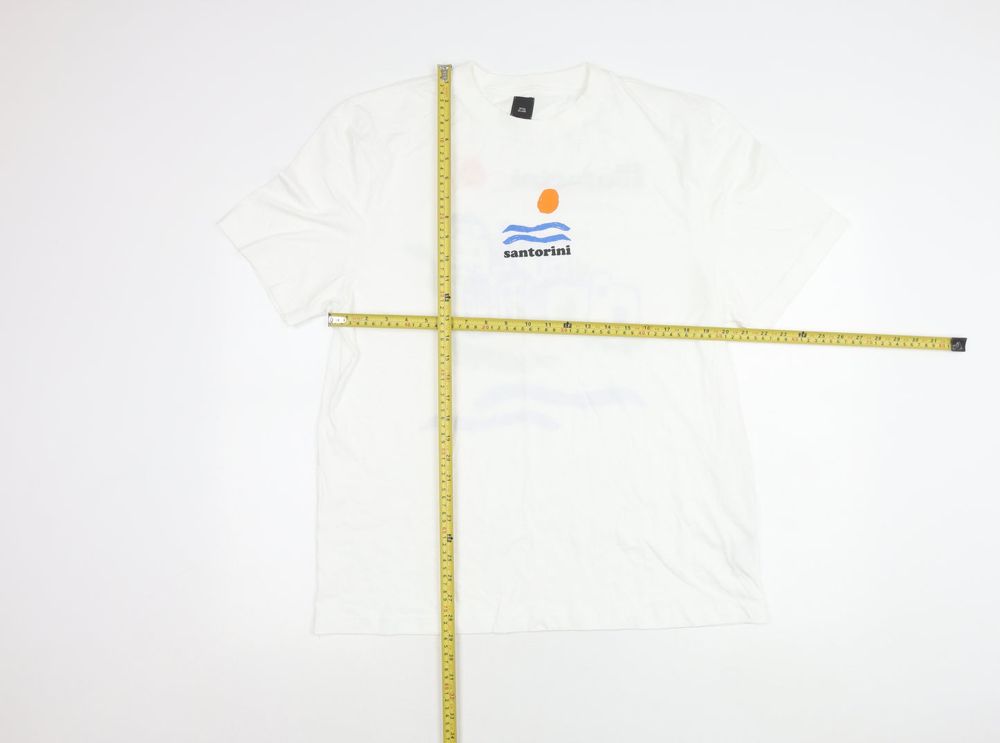 River Island Men White L Santorini Holiday Graphic T-Shirt