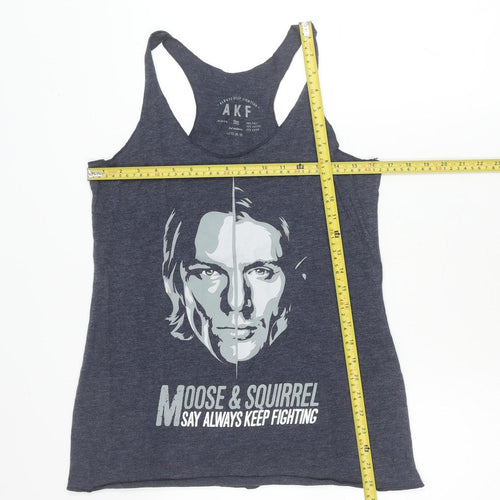 AKF Men’s Grey Graphic Sleeveless T-Shirt Medium Moose & Squirrel