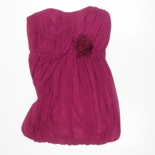 Next Women’s Pink Strapless Ruched Bodycon Dress Size 16