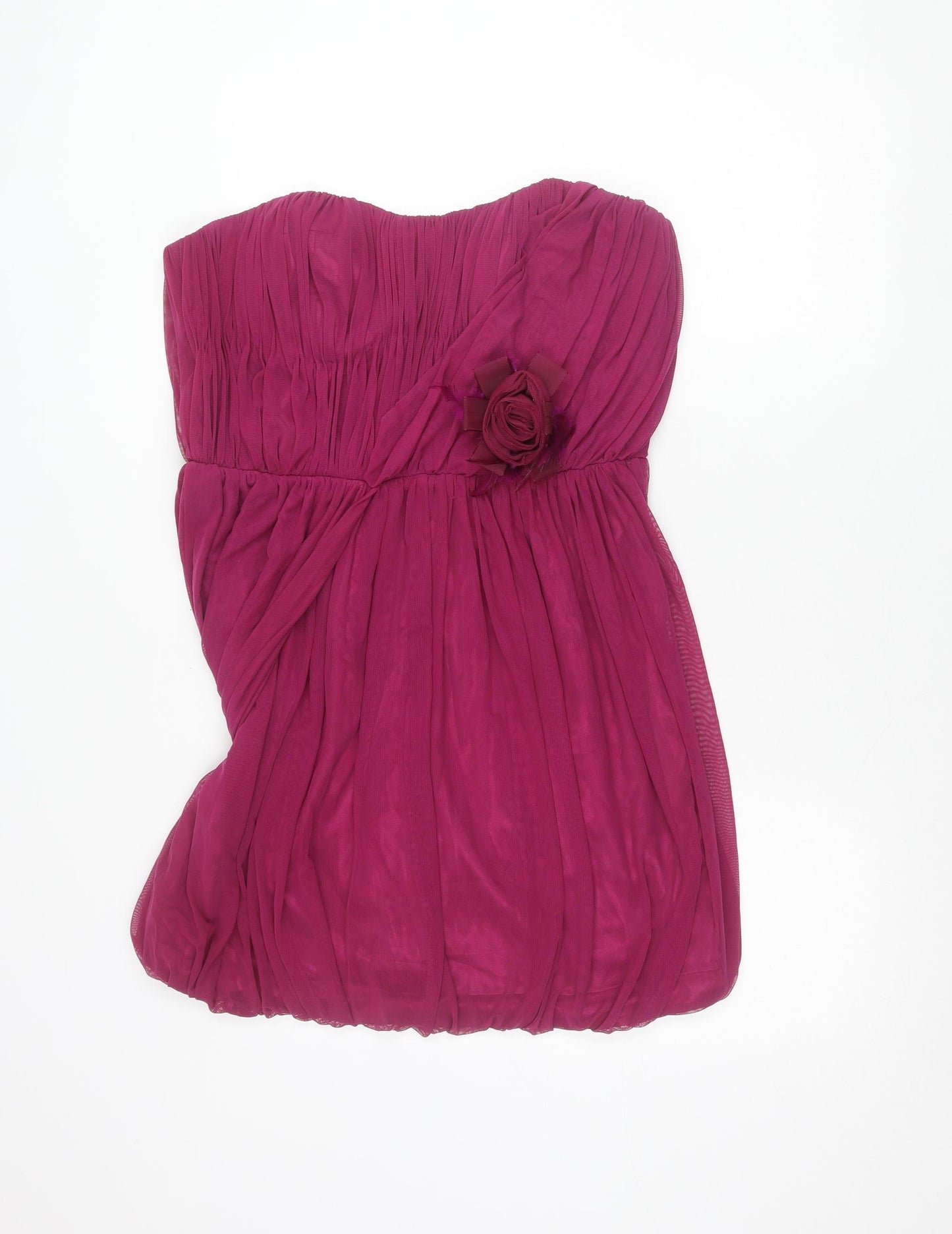 Next Women’s Pink Strapless Ruched Bodycon Dress Size 16