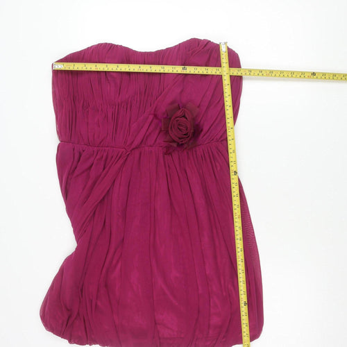 Next Women’s Pink Strapless Ruched Bodycon Dress Size 16