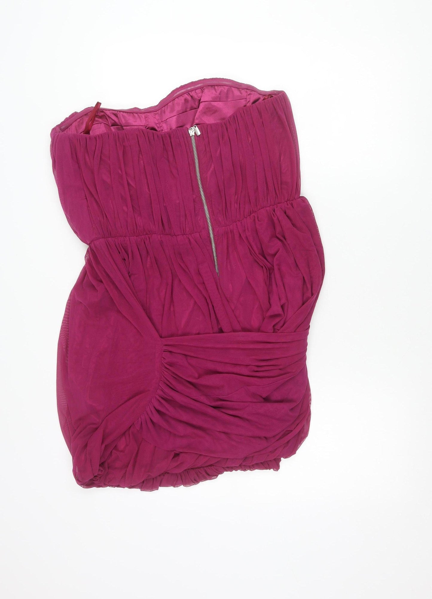 Next Women’s Pink Strapless Ruched Bodycon Dress Size 16