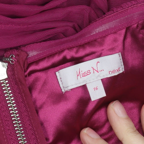 Next Women’s Pink Strapless Ruched Bodycon Dress Size 16