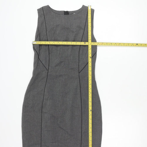 H&M Women’s Grey Sleeveless Sheath Dress UK 12 Workwear Business