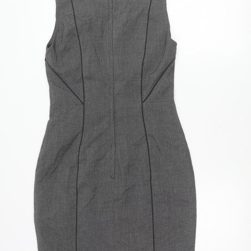 H&M Women’s Grey Sleeveless Sheath Dress UK 12 Workwear Business