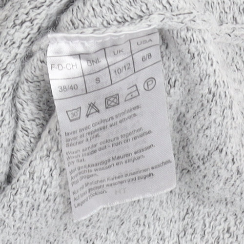 Damart Women’s Grey Floral Embroidered V-Neck Knit Jumper Size 10/12