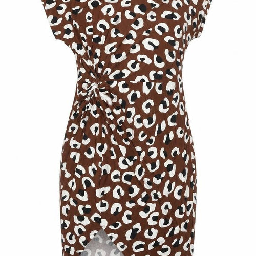 Dorothy Perkins Women’s Brown Animal Print Strapless Bodycon Dress UK 8