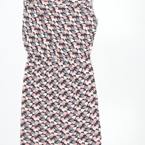 Oasis Women’s Multicoloured Floral Sheath Dress Size S Sleeveless Ruched