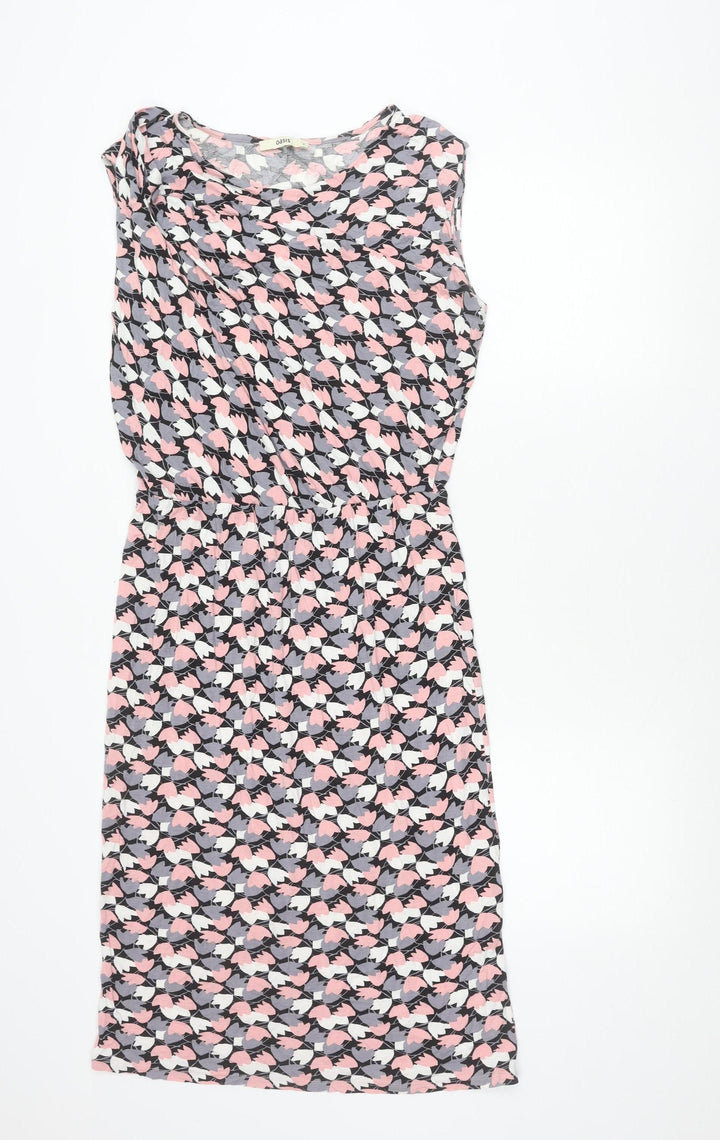 Oasis Women’s Multicoloured Floral Sheath Dress Size S Sleeveless Ruched