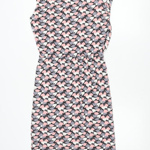 Oasis Women’s Multicoloured Floral Sheath Dress Size S Sleeveless Ruched