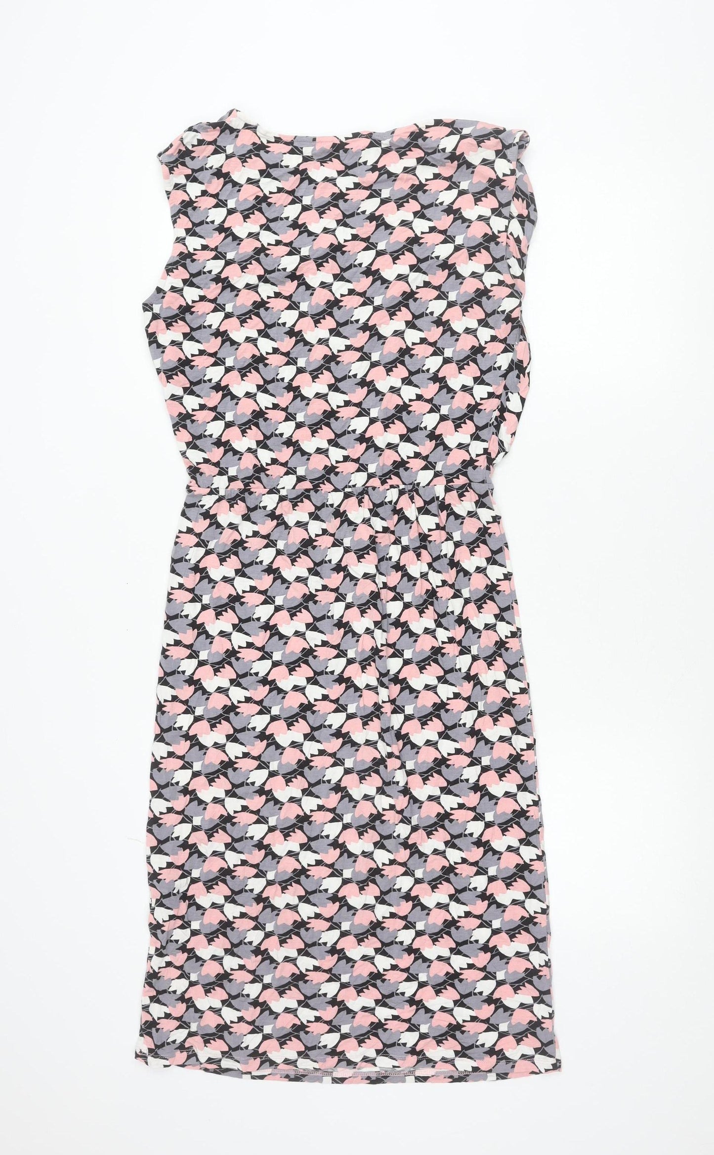 Oasis Women’s Multicoloured Floral Sheath Dress Size S Sleeveless Ruched