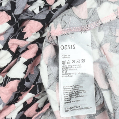 Oasis Women’s Multicoloured Floral Sheath Dress Size S Sleeveless Ruched