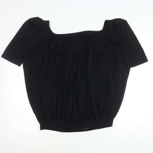 Betty Jackson Studio Womens Black Size 14 Square Neck Tunic Blouse