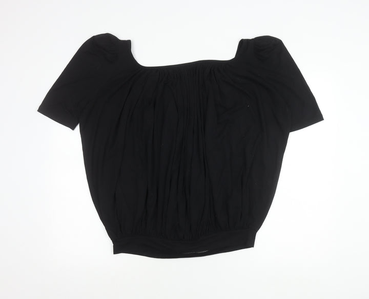 Betty Jackson Studio Womens Black Size 14 Square Neck Tunic Blouse