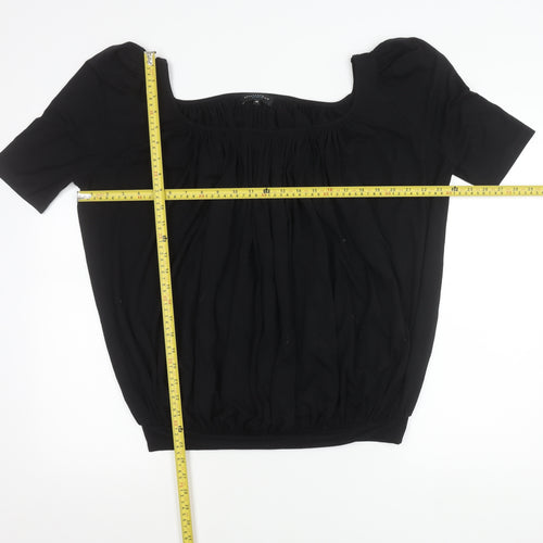Betty Jackson Studio Womens Black Size 14 Square Neck Tunic Blouse