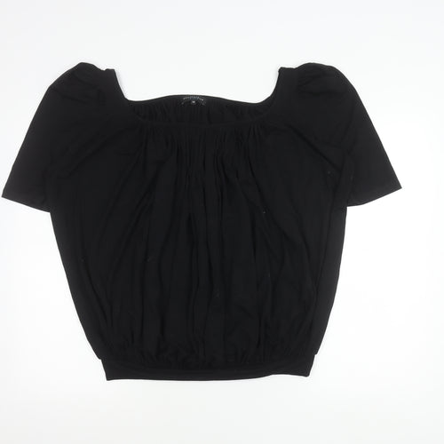 Betty Jackson Studio Womens Black Size 14 Square Neck Tunic Blouse