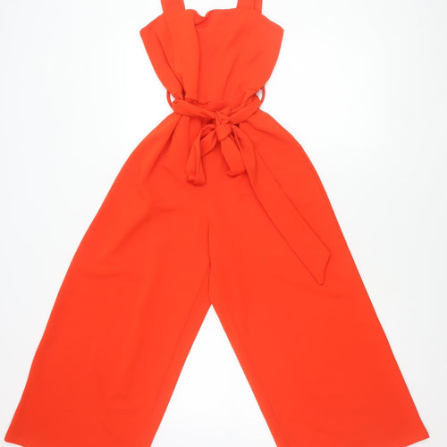 New Look Womens Orange Wide-Leg Jumpsuit Size 8 Summer Partywear