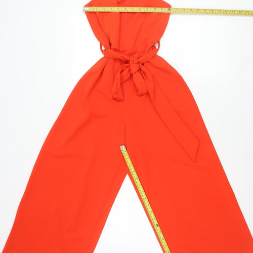 New Look Womens Orange Wide-Leg Jumpsuit Size 8 Summer Partywear