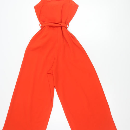 New Look Womens Orange Wide-Leg Jumpsuit Size 8 Summer Partywear