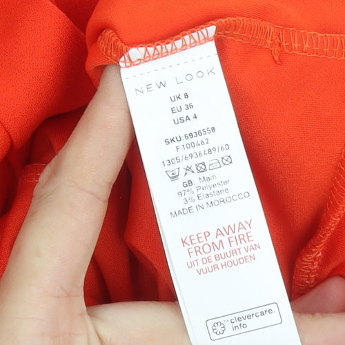 New Look Womens Orange Wide-Leg Jumpsuit Size 8 Summer Partywear